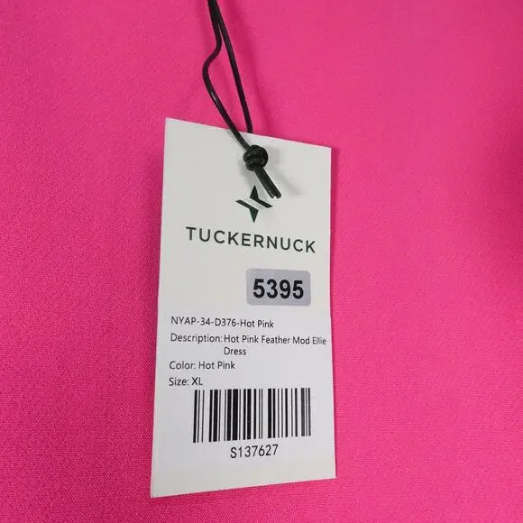 New Tuckernuck Women's XL Pink Feather Mod Mary Dress 60s Retro Barbie Rare 5395 - Picture 7 of 14